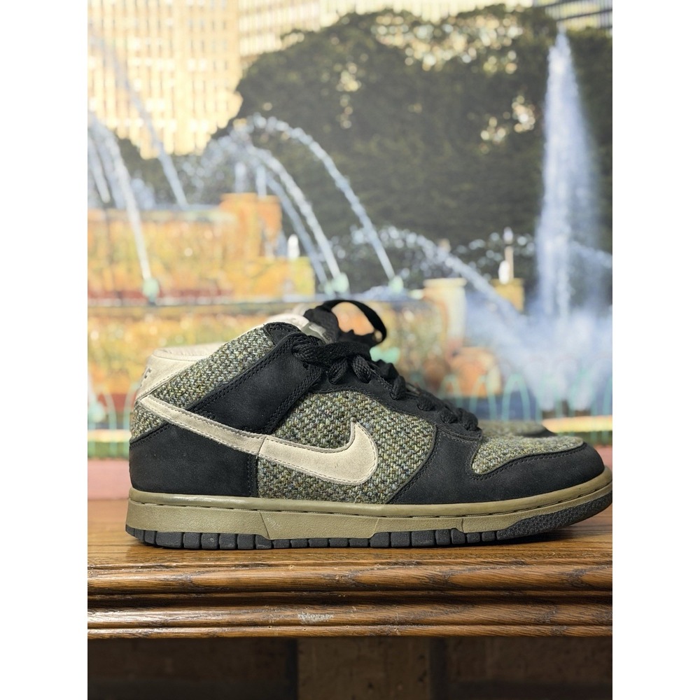 Size 6.5 - Nike Dunk Mid Premium Tweed Black Sneakers Women's